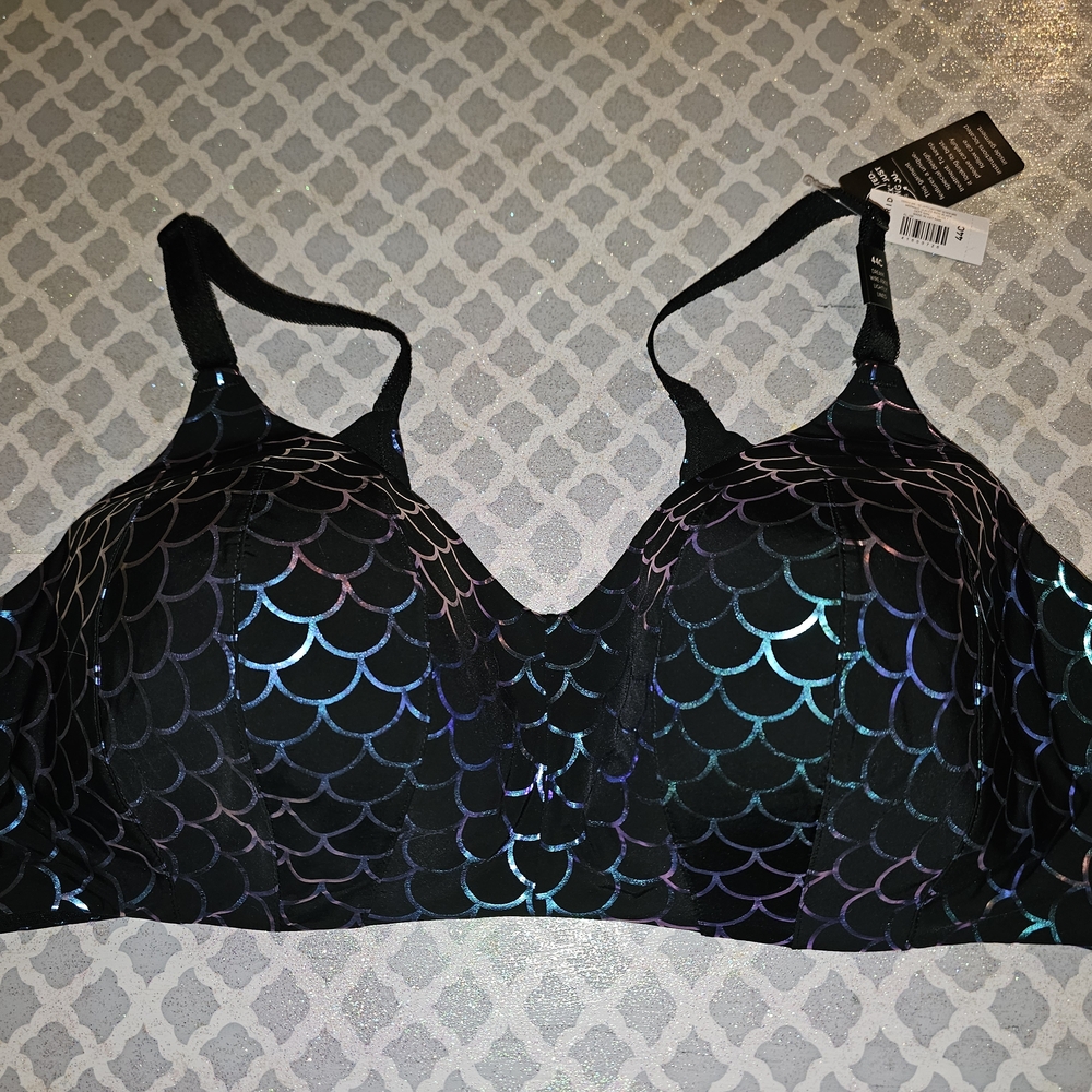 Black Iridescent Mermaid Women's Bra